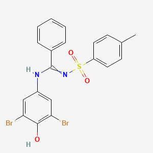 N-(3,5-dibromo-4-hydroxyphenyl)-N'-(4-methylphenyl)sulfonylbenzenecarboximidamide