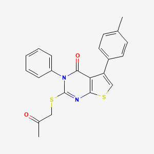 molecular formula C22H18N2O2S2 B7756562 5-(4-methylphenyl)-2-[(2-oxopropyl)sulfanyl]-3-phenylthieno[2,3-d]pyrimidin-4(3H)-one 