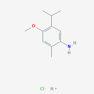 molecular formula C11H18ClNO B7756578 Hydron;4-methoxy-2-methyl-5-propan-2-ylaniline;chloride 