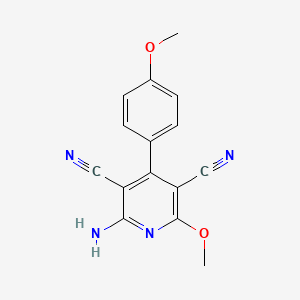 molecular formula C15H12N4O2 B7756580 2-氨基-6-甲氧基-4-(4-甲氧基苯基)吡啶-3,5-二腈 