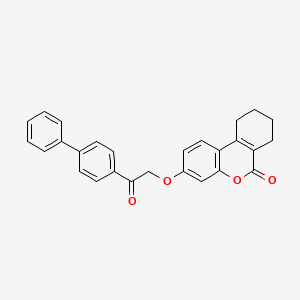 molecular formula C27H22O4 B7756589 3-[2-(4-biphenylyl)-2-oxoethoxy]-7,8,9,10-tetrahydro-6H-benzo[c]chromen-6-one 