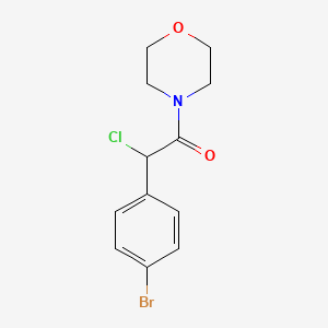 molecular formula C12H13BrClNO2 B7756651 2-(4-Bromophenyl)-2-chloro-1-morpholinoethanone 