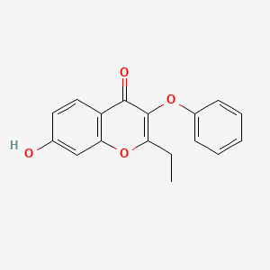 molecular formula C17H14O4 B7756680 2-Ethyl-7-hydroxy-3-phenoxychromen-4-one 
