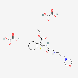 ethyl 2-[[2-(3-morpholin-4-ylpropylamino)acetyl]amino]-5,6,7,8-tetrahydro-4H-cyclohepta[b]thiophene-3-carboxylate;oxalic acid
