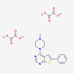 molecular formula C21H22N4O8S B7756700 4-(4-Methyl-1-piperazinyl)-6-phenylthieno[2,3-d]pyrimidine diethanedioate 