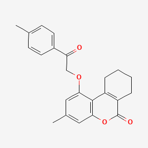molecular formula C23H22O4 B7756705 3-methyl-1-[2-(4-methylphenyl)-2-oxoethoxy]-7,8,9,10-tetrahydro-6H-benzo[c]chromen-6-one 