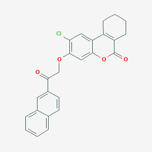 molecular formula C25H19ClO4 B7756706 2-chloro-3-[2-(2-naphthyl)-2-oxoethoxy]-7,8,9,10-tetrahydro-6H-benzo[c]chromen-6-one 