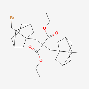 molecular formula C29H43BrO4 B7756774 diethyl 2-(((2R,3as,5S,6aS)-6a-(bromomethyl)octahydro-2,5-methanopentalen-3a-yl)methyl)-2-(((2R,3ar,5S,6aS)-6a-methyloctahydro-2,5-methanopentalen-3a-yl)methyl)malonate 