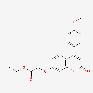 molecular formula C20H18O6 B7756785 2-{[4-(4-甲氧基苯基)-2-氧代-2H-色烯-7-基]氧基}乙酸乙酯 