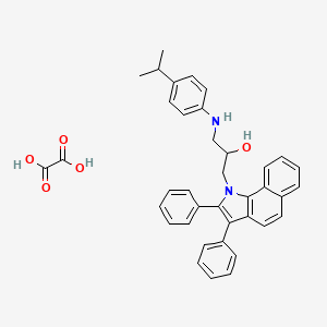 molecular formula C38H36N2O5 B7756830 1-(2,3-Diphenylbenzo[g]indol-1-yl)-3-(4-propan-2-ylanilino)propan-2-ol;oxalic acid 