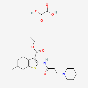 Ethyl 6-methyl-2-(3-piperidin-1-ylpropanoylamino)-4,5,6,7-tetrahydro-1-benzothiophene-3-carboxylate;oxalic acid