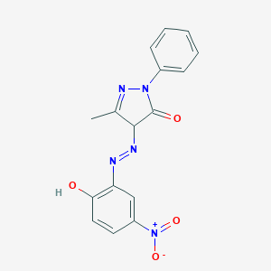 molecular formula C16H13N5O4 B077569 2,4-Dihydro-4-[(2-hydroxy-5-nitrophenyl)azo]-5-methyl-2-phenyl-3H-pyrazol-3-one CAS No. 14847-56-4