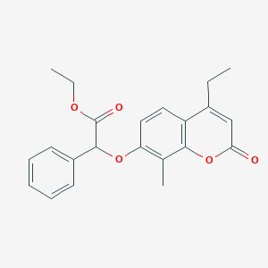 molecular formula C22H22O5 B7756945 ethyl [(4-ethyl-8-methyl-2-oxo-2H-chromen-7-yl)oxy](phenyl)acetate 