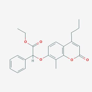 molecular formula C23H24O5 B7756950 ethyl [(8-methyl-2-oxo-4-propyl-2H-chromen-7-yl)oxy](phenyl)acetate 