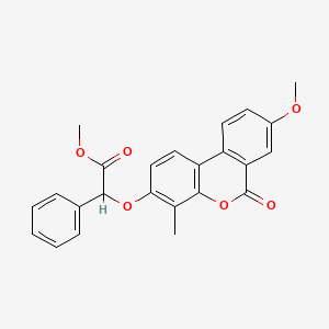 molecular formula C24H20O6 B7756956 methyl [(8-methoxy-4-methyl-6-oxo-6H-benzo[c]chromen-3-yl)oxy](phenyl)acetate 