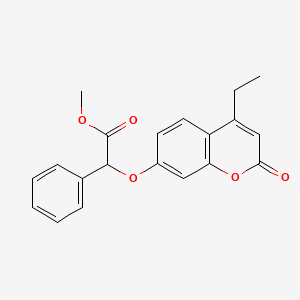 molecular formula C20H18O5 B7756969 methyl [(4-ethyl-2-oxo-2H-chromen-7-yl)oxy](phenyl)acetate 