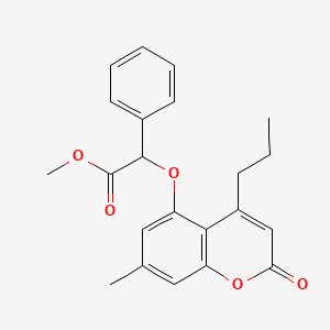 molecular formula C22H22O5 B7756985 methyl [(7-methyl-2-oxo-4-propyl-2H-chromen-5-yl)oxy](phenyl)acetate 