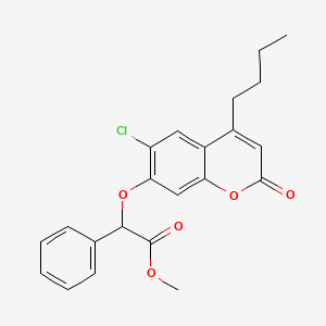 molecular formula C22H21ClO5 B7756996 methyl [(4-butyl-6-chloro-2-oxo-2H-chromen-7-yl)oxy](phenyl)acetate 