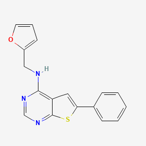 molecular formula C17H13N3OS B7757071 N-(2-furylmethyl)-6-phenylthieno[2,3-d]pyrimidin-4-amine 