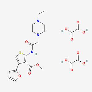 molecular formula C22H27N3O12S B7757117 Methyl 2-[[2-(4-ethylpiperazin-1-yl)acetyl]amino]-4-(furan-2-yl)thiophene-3-carboxylate;oxalic acid 
