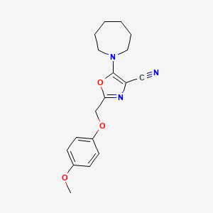 molecular formula C18H21N3O3 B7757183 5-(Azepan-1-yl)-2-[(4-methoxyphenoxy)methyl]-1,3-oxazole-4-carbonitrile 