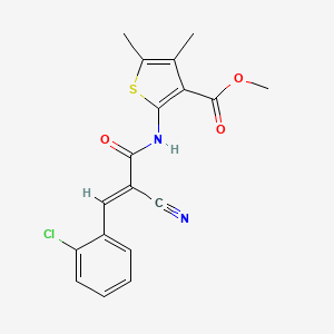 molecular formula C18H15ClN2O3S B7757202 methyl 2-[[(E)-3-(2-chlorophenyl)-2-cyanoprop-2-enoyl]amino]-4,5-dimethylthiophene-3-carboxylate 