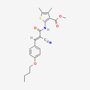 molecular formula C22H24N2O4S B7757216 methyl 2-[[(E)-3-(4-butoxyphenyl)-2-cyanoprop-2-enoyl]amino]-4,5-dimethylthiophene-3-carboxylate 