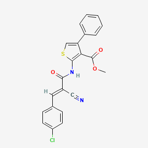 methyl 2-[[(E)-3-(4-chlorophenyl)-2-cyanoprop-2-enoyl]amino]-4-phenylthiophene-3-carboxylate