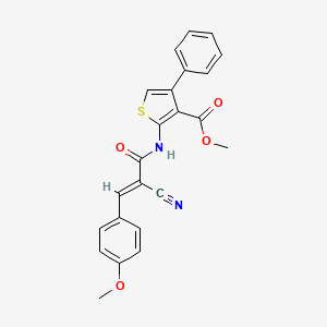 methyl 2-[[(E)-2-cyano-3-(4-methoxyphenyl)prop-2-enoyl]amino]-4-phenylthiophene-3-carboxylate