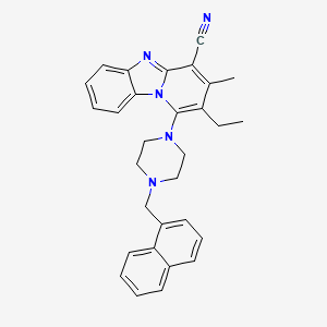 molecular formula C30H29N5 B7757266 2-Ethyl-3-methyl-1-[4-(naphthalen-1-ylmethyl)piperazin-1-yl]pyrido[1,2-a]benzimidazole-4-carbonitrile 