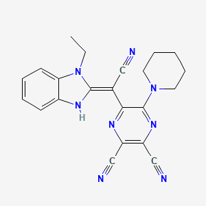 5-[(Z)-cyano-(3-ethyl-1H-benzimidazol-2-ylidene)methyl]-6-piperidin-1-ylpyrazine-2,3-dicarbonitrile