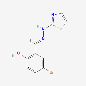 molecular formula C10H8BrN3OS B7757295 4-bromo-2-[(E)-(1,3-thiazol-2-ylhydrazinylidene)methyl]phenol 