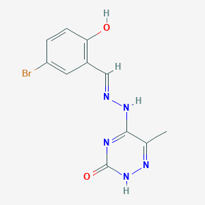 molecular formula C11H10BrN5O2 B7757304 5-[(2E)-2-(5-bromo-2-hydroxybenzylidene)hydrazinyl]-6-methyl-1,2,4-triazin-3-ol 