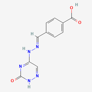 molecular formula C11H9N5O3 B7757321 (E)-4-((2-(3-oxo-2,3-dihydro-1,2,4-triazin-5-yl)hydrazono)methyl)benzoic acid 