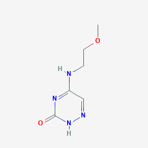 molecular formula C6H10N4O2 B7757386 5-((2-Methoxyethyl)amino)-1,2,4-triazin-3-ol 