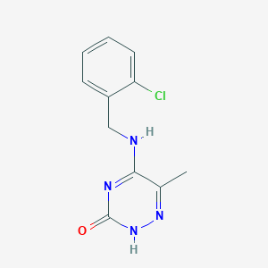 molecular formula C11H11ClN4O B7757399 5-(2-Chloro-benzylamino)-6-methyl-2H-[1,2,4]triazin-3-one 