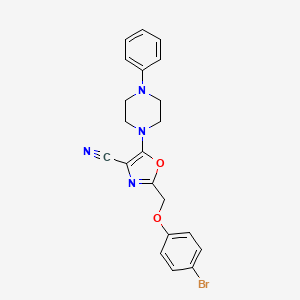 molecular formula C21H19BrN4O2 B7757422 2-[(4-Bromophenoxy)methyl]-5-(4-phenylpiperazin-1-yl)-1,3-oxazole-4-carbonitrile 