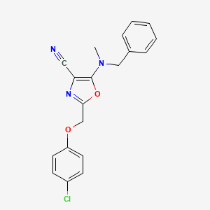 molecular formula C19H16ClN3O2 B7757428 5-[Benzyl(methyl)amino]-2-[(4-chlorophenoxy)methyl]-1,3-oxazole-4-carbonitrile 
