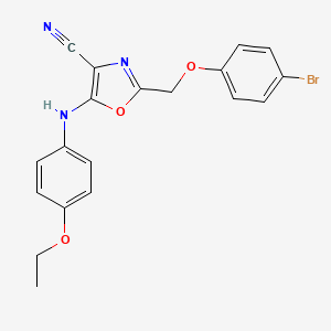 molecular formula C19H16BrN3O3 B7757441 2-[(4-Bromophenoxy)methyl]-5-(4-ethoxyanilino)-1,3-oxazole-4-carbonitrile 