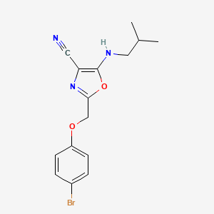 2-[(4-Bromophenoxy)methyl]-5-[(2-methylpropyl)amino]-1,3-oxazole-4-carbonitrile
