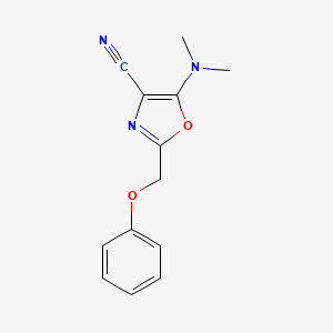 molecular formula C13H13N3O2 B7757459 5-(Dimethylamino)-2-(phenoxymethyl)-1,3-oxazole-4-carbonitrile 