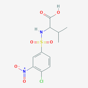 molecular formula C11H13ClN2O6S B7757479 2-[(4-Chloro-3-nitrophenyl)sulfonylamino]-3-methylbutanoic acid 