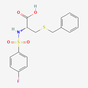 molecular formula C16H16FNO4S2 B7757480 benzyl-N-[(4-fluorophenyl)sulfonyl]cysteine 