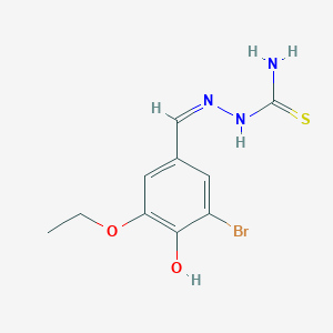 molecular formula C10H12BrN3O2S B7757530 (Z)-2-(3-bromo-5-ethoxy-4-hydroxybenzylidene)hydrazinecarbimidothioic acid 