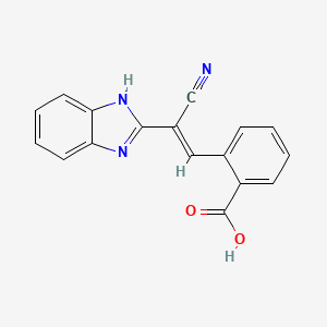 molecular formula C17H11N3O2 B7757558 2-[(E)-2-(1H-Benzoimidazol-2-yl)-2-cyano-vinyl]-benzoic acid 