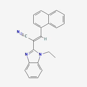 molecular formula C22H17N3 B7757562 (E)-2-(1-ethylbenzimidazol-2-yl)-3-naphthalen-1-ylprop-2-enenitrile 