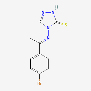 molecular formula C10H9BrN4S B7757573 (E)-4-((1-(4-bromophenyl)ethylidene)amino)-4H-1,2,4-triazole-3-thiol 