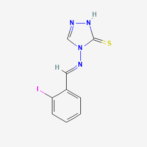 molecular formula C9H7IN4S B7757584 (E)-4-((2-iodobenzylidene)amino)-4H-1,2,4-triazole-3-thiol 