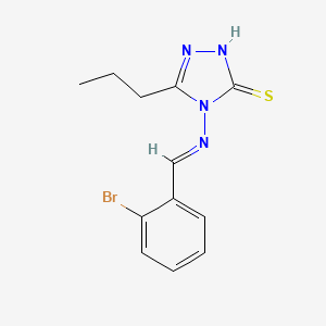 molecular formula C12H13BrN4S B7757591 4-[(E)-(2-bromophenyl)methylideneamino]-3-propyl-1H-1,2,4-triazole-5-thione 