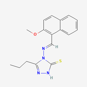 molecular formula C17H18N4OS B7757600 4-[(E)-(2-methoxynaphthalen-1-yl)methylideneamino]-3-propyl-1H-1,2,4-triazole-5-thione 